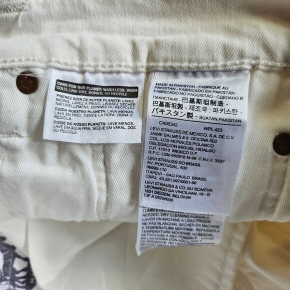 Levi's 511 Women's White Straight Legs Denim Jeans W31xL32 - Picture 7 of 11